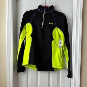 Fila Black and Neon Yellow Pullover